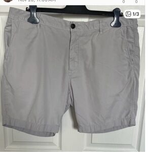 Faherty Light Gray Flat Front Shorts